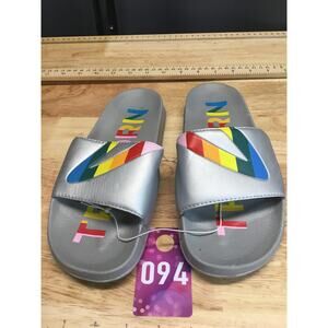 Tretorn Tragrant Sandals Women's 8 Silver Slip-On Open Toe Slide Casual Outdoor